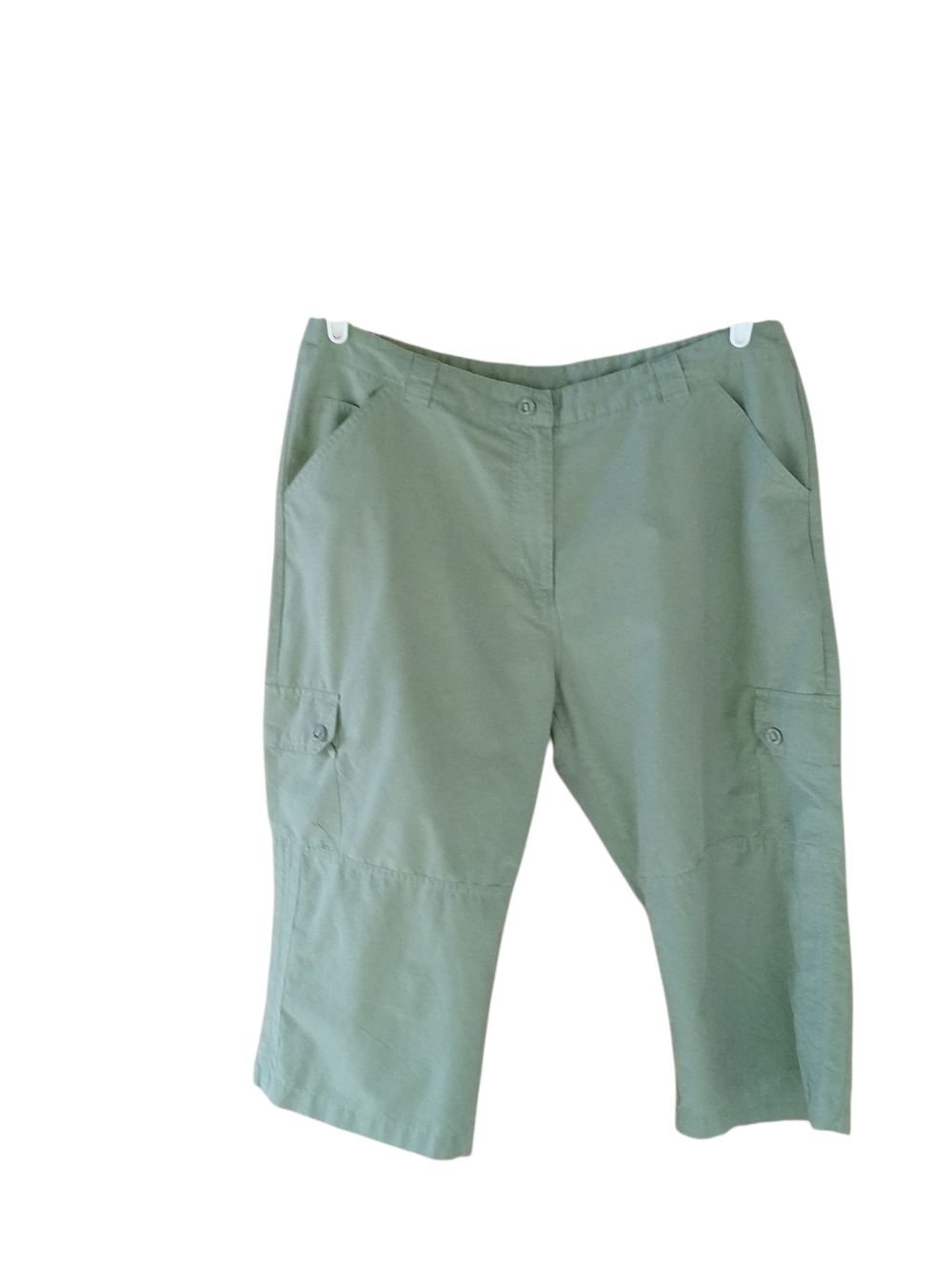 Woolrich Sage High Waisted Wide Legged Cargo Capri Pants Size 16